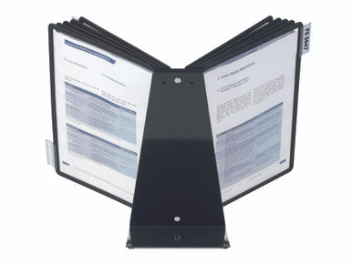 Durable VARIO Desk Reference System | 10 Panels | Letter Size | Black