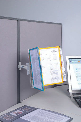 Durable VARIO Cubicle Panel Bracket Reference System | 10 Panels | Assorted Colors