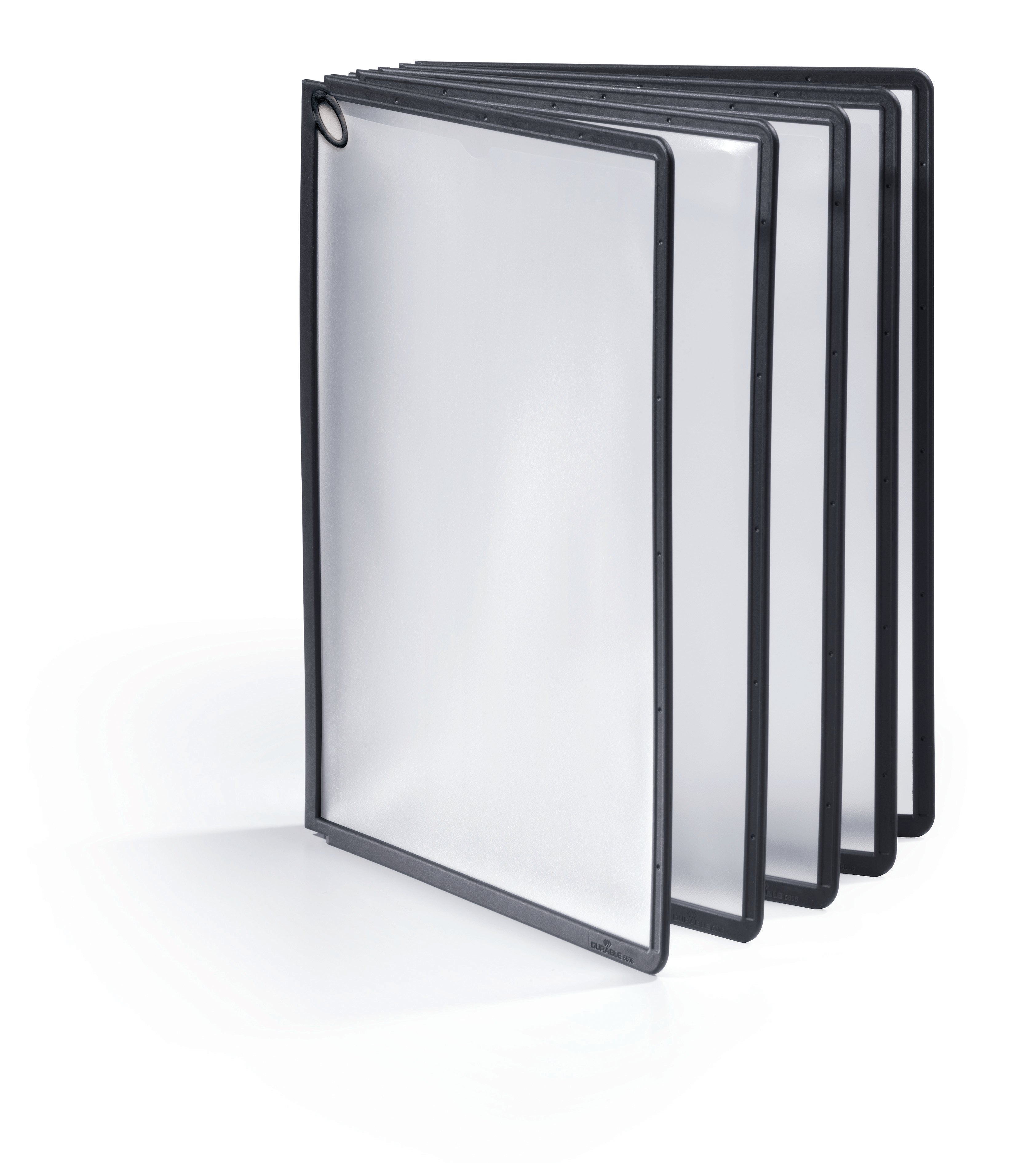 Durable SHERPA Motion Rotating Desktop Reference System | 10 Panels | Letter Size | Black