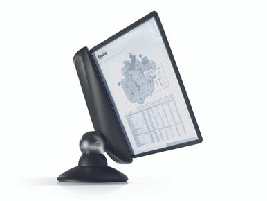 Durable SHERPA Motion Rotating Desktop Reference System | 10 Panels | Letter Size | Black