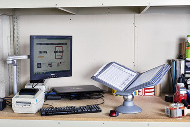 Durable SHERPA Motion Rotating Desktop Reference System | 10 Panels | Letter Size | Graphite