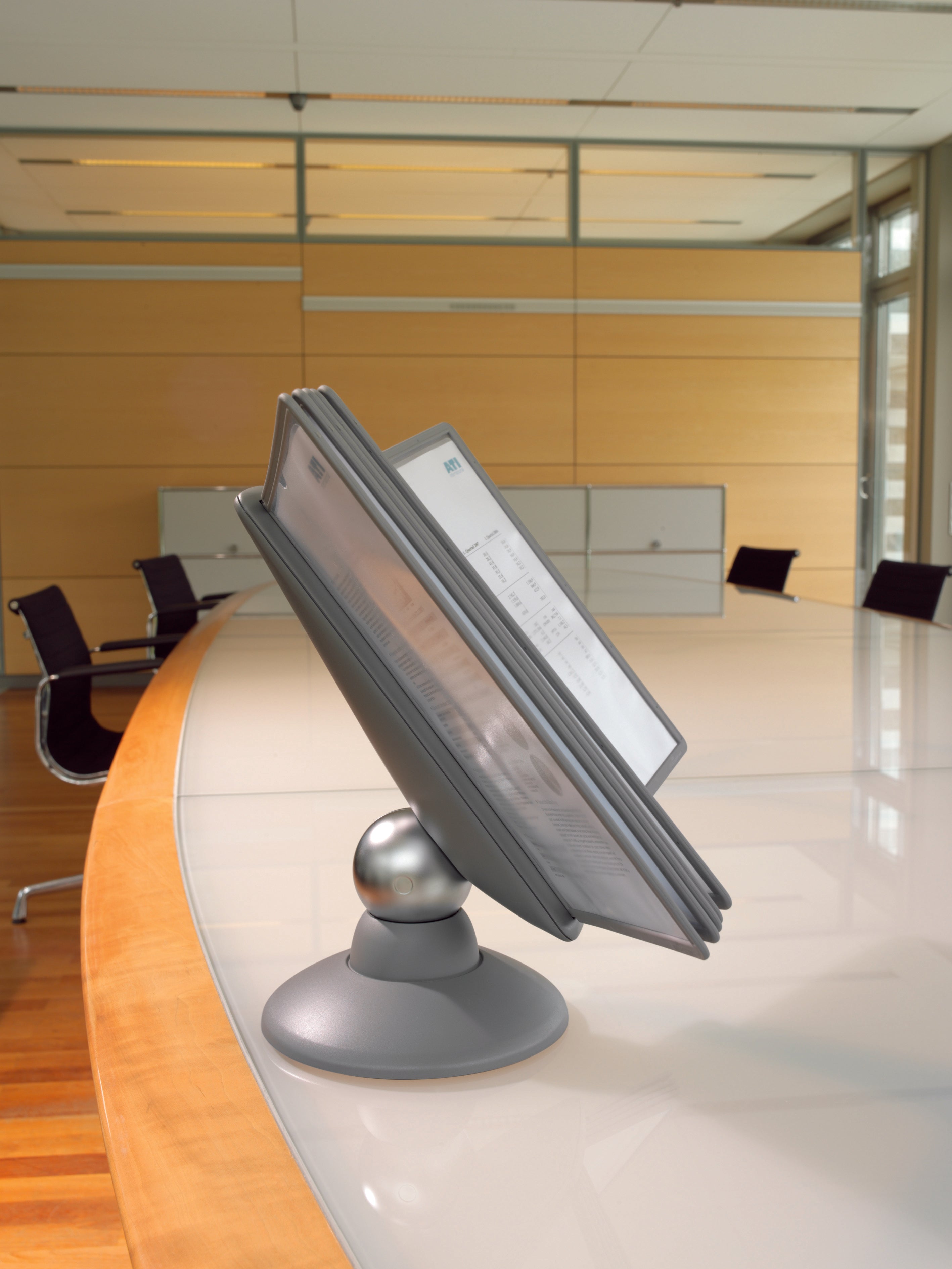 Durable SHERPA Motion Rotating Desktop Reference System | 10 Panels | Letter Size | Graphite