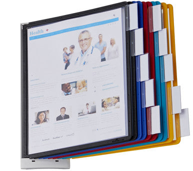 Durable SHERPA Wall Reference System | 10 Panels | Letter Size | Assorted Colors