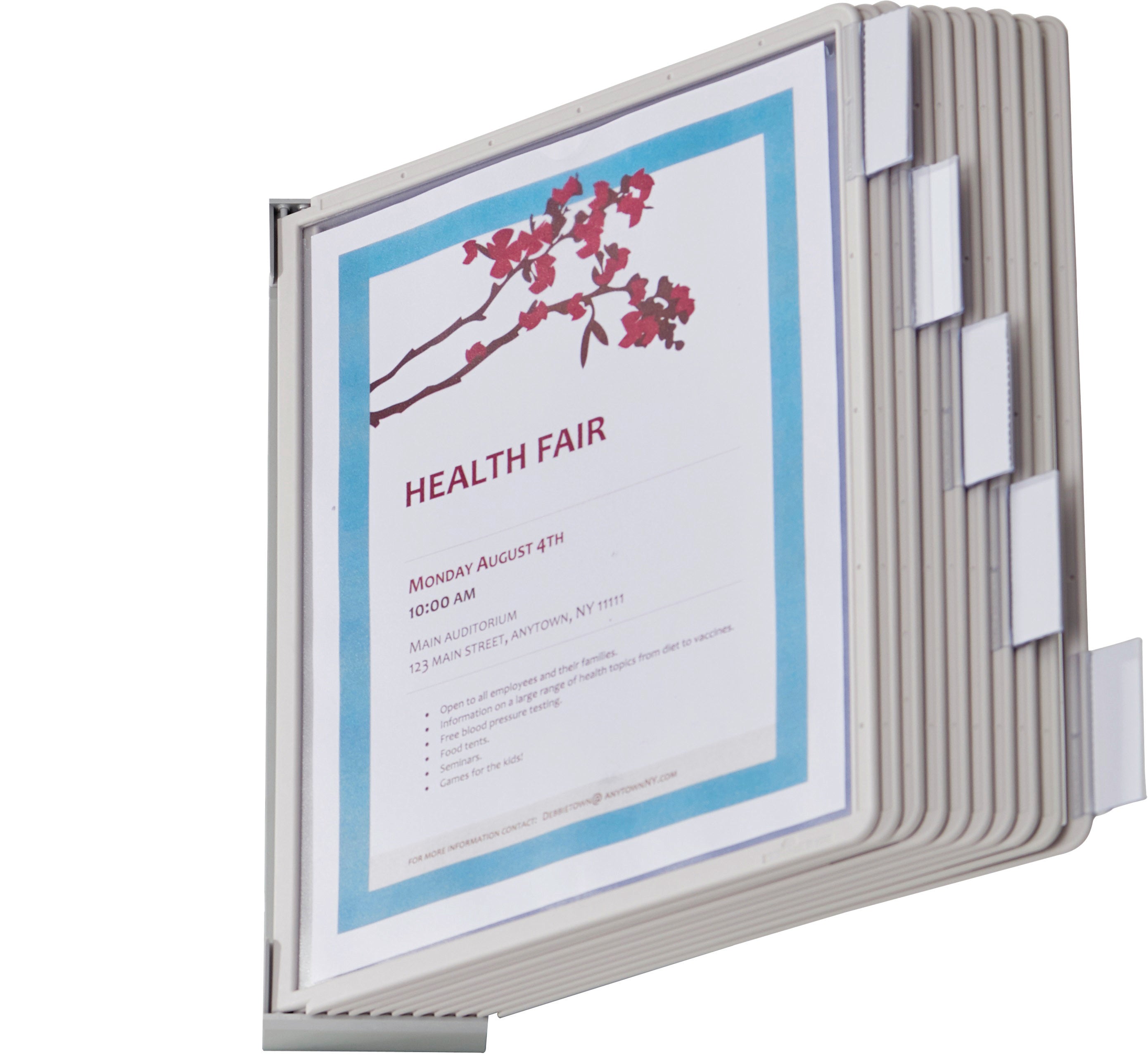 Durable SHERPA Wall Reference System | 10 Panels | Letter Size | Gray