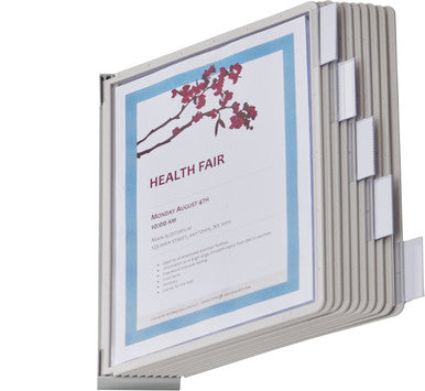 Durable SHERPA Wall Reference System | 10 Panels | Letter Size | Gray