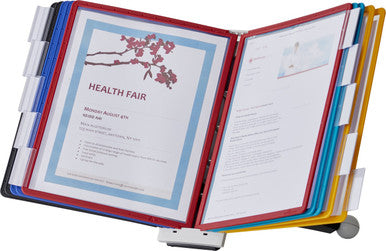 Durable SHERPA Desk Reference System | 10 Panels | Letter Size | Assorted Colors