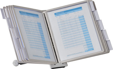 Durable SHERPA Desk Reference System | 10 Panels | Letter Size | Gray