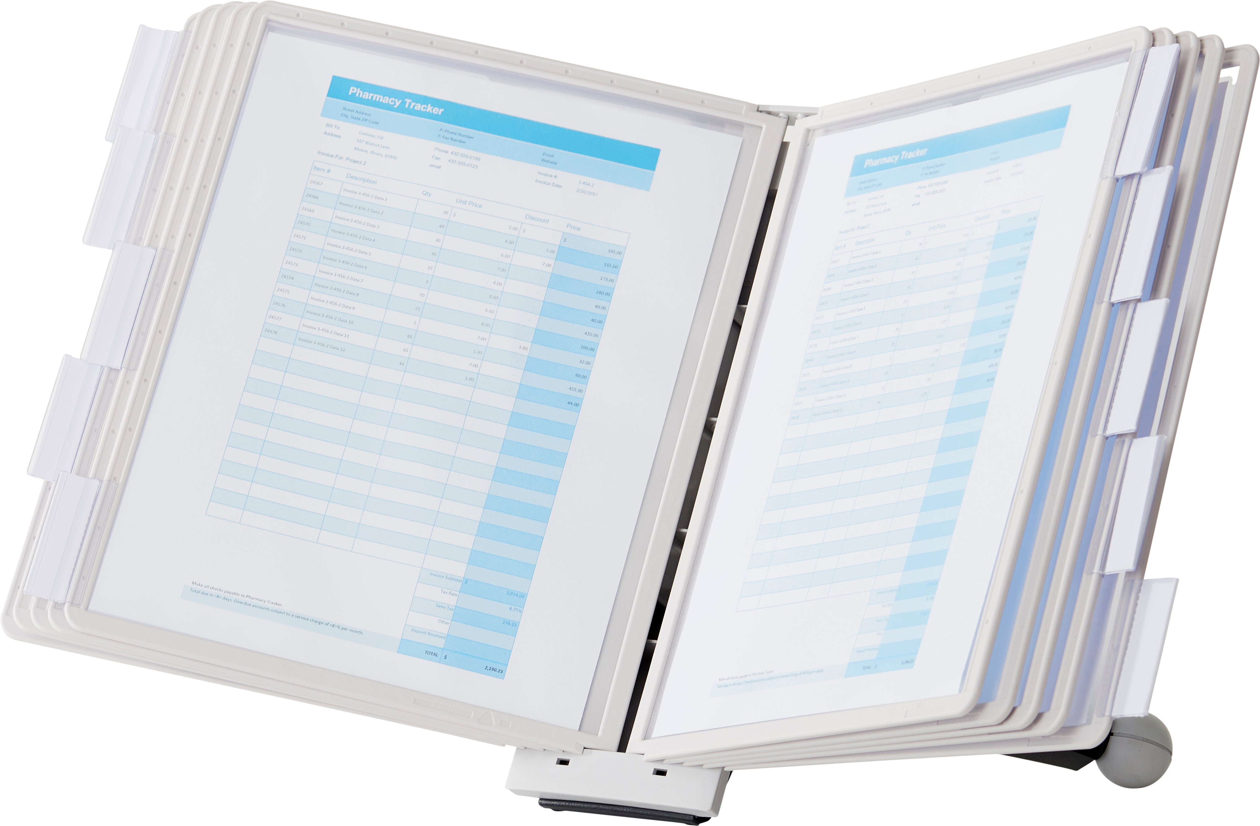 Durable SHERPA Desk Reference System | 10 Panels | Letter Size | Gray