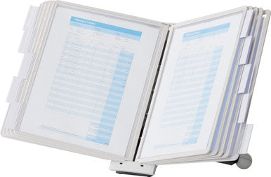 Durable SHERPA Desk Reference System | 10 Panels | Letter Size | Gray