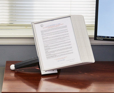 Durable SHERPA Desk Reference System | 10 Panels | Letter Size | Gray