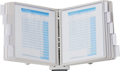 Durable SHERPA Desk Reference System | 10 Panels | Letter Size | Gray