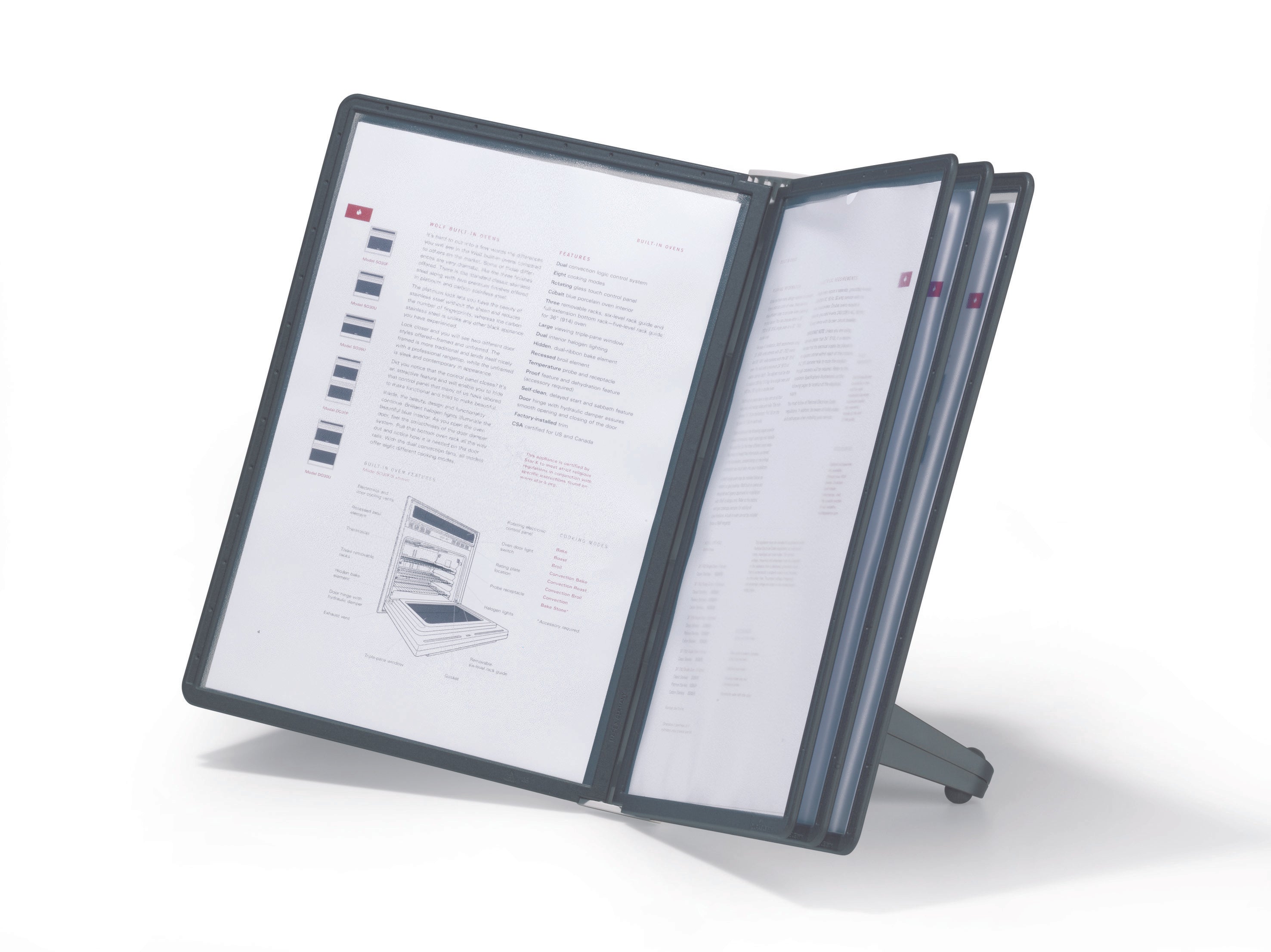 Durable SHERPA SOHO Desk Reference System | 5 Panel | Letter Size | Black