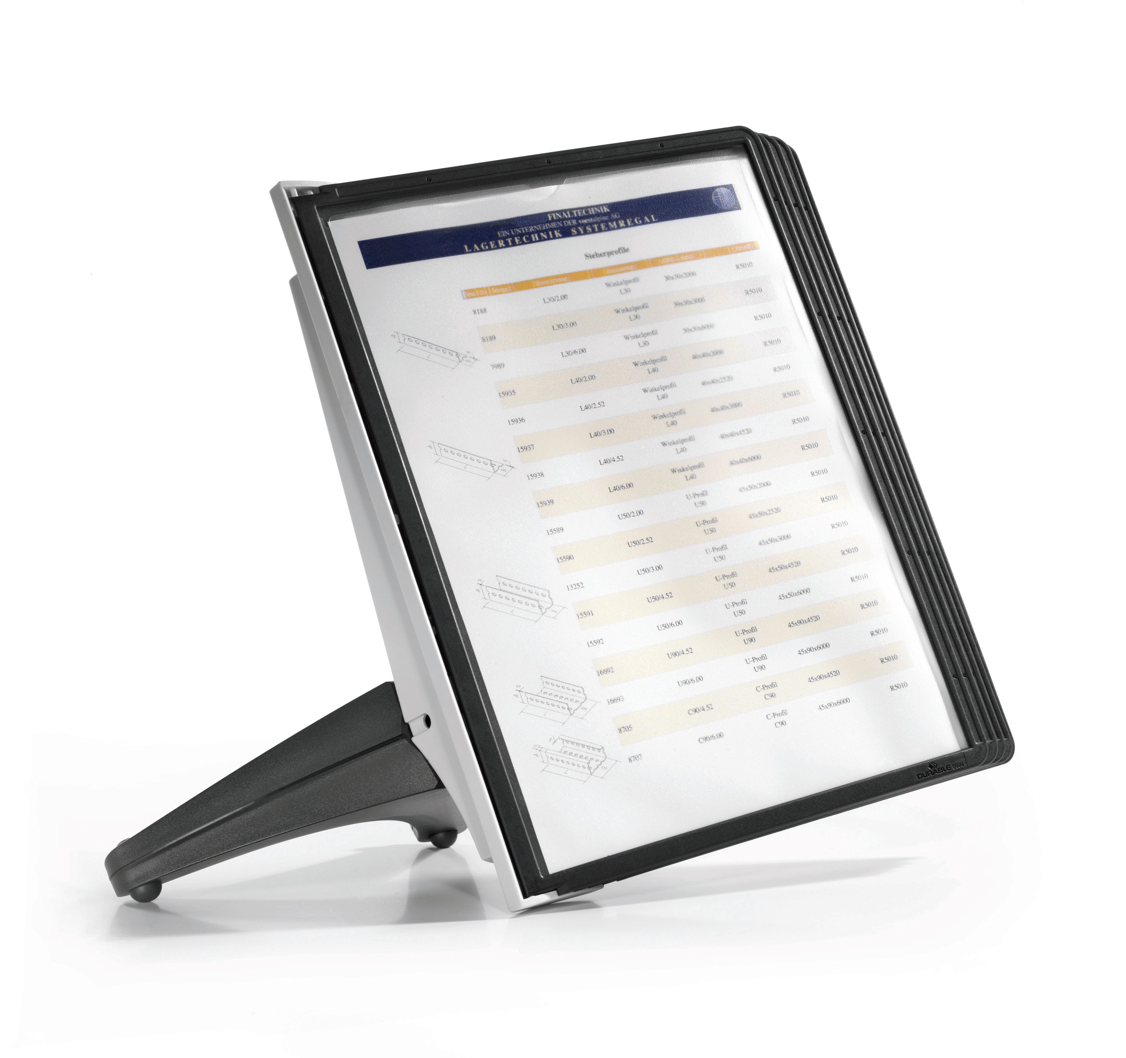 Durable SHERPA SOHO Desk Reference System | 5 Panel | Letter Size | Black