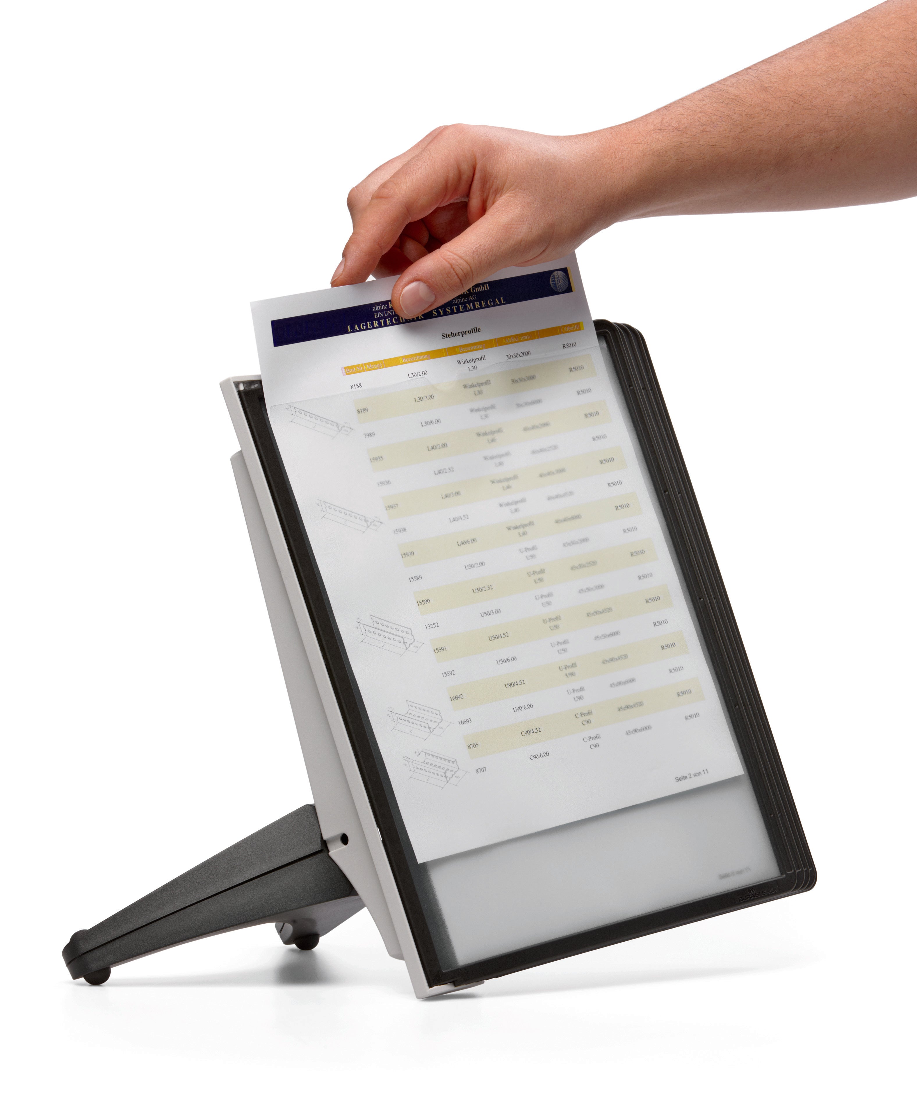 Durable SHERPA SOHO Desk Reference System | 5 Panel | Letter Size | Black