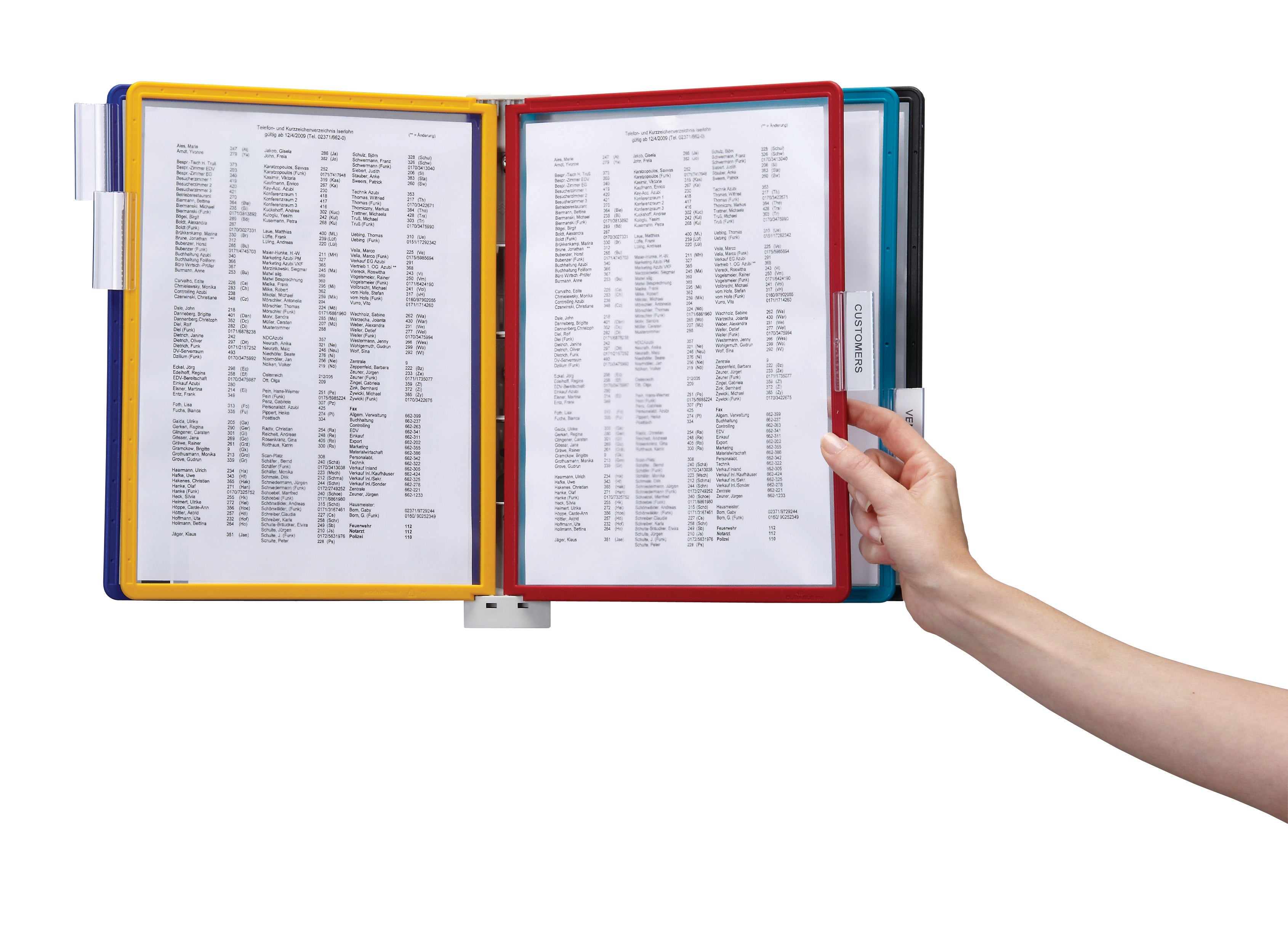 Durable VARIO Wall Reference System | 5 Panels | Letter Size | Assorted Colors