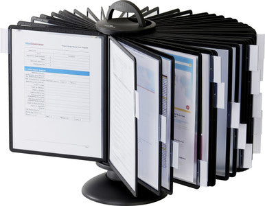 Durable SHERPA Carousel Reference System | 40 Panels | Black