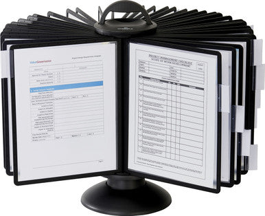 Durable SHERPA Carousel Reference System | 40 Panels | Black