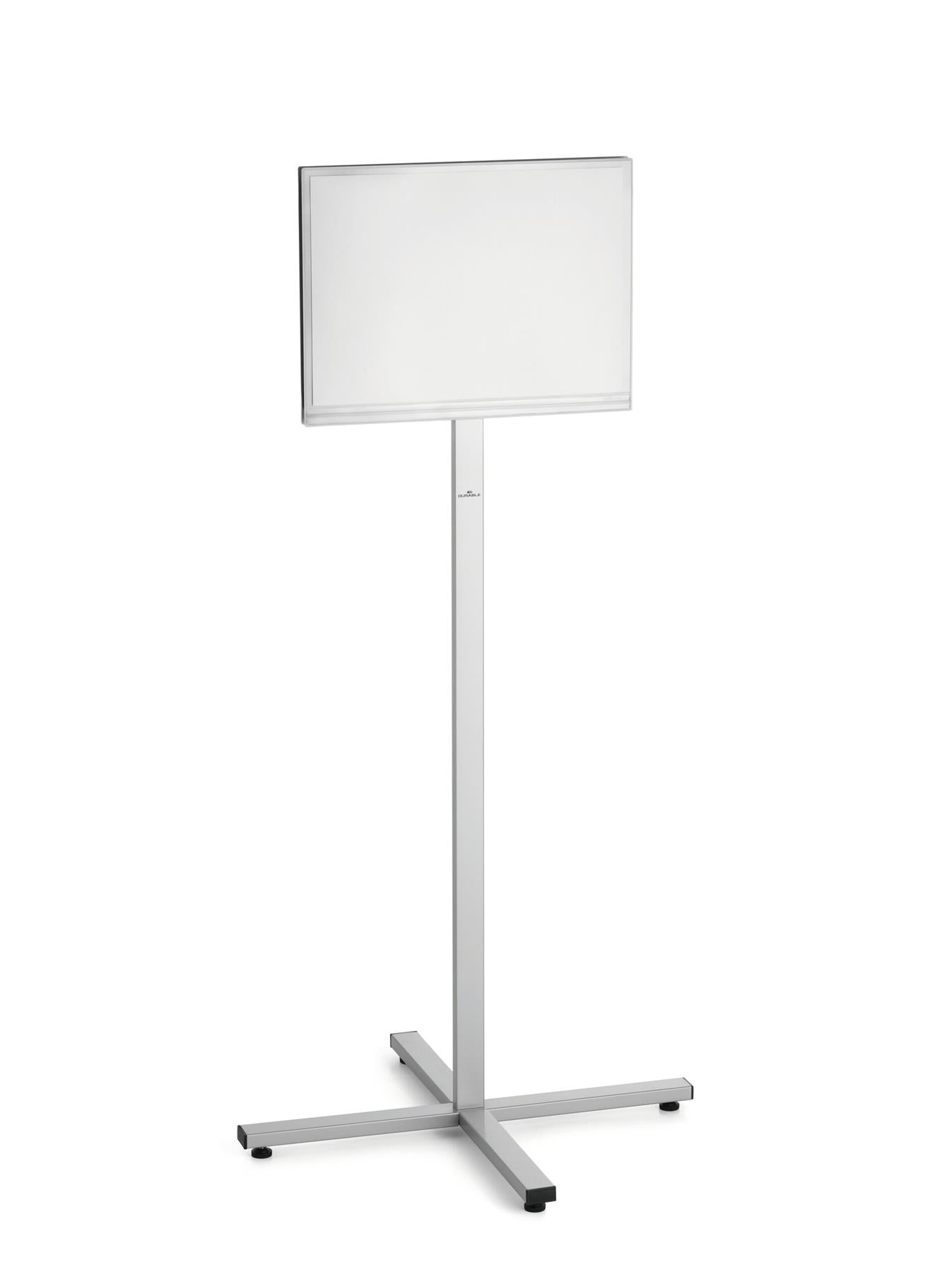 Durable INFO STAND OUTDOOR Stainless Steel Floor Sign | Tabloid Size Display Panel | Gray