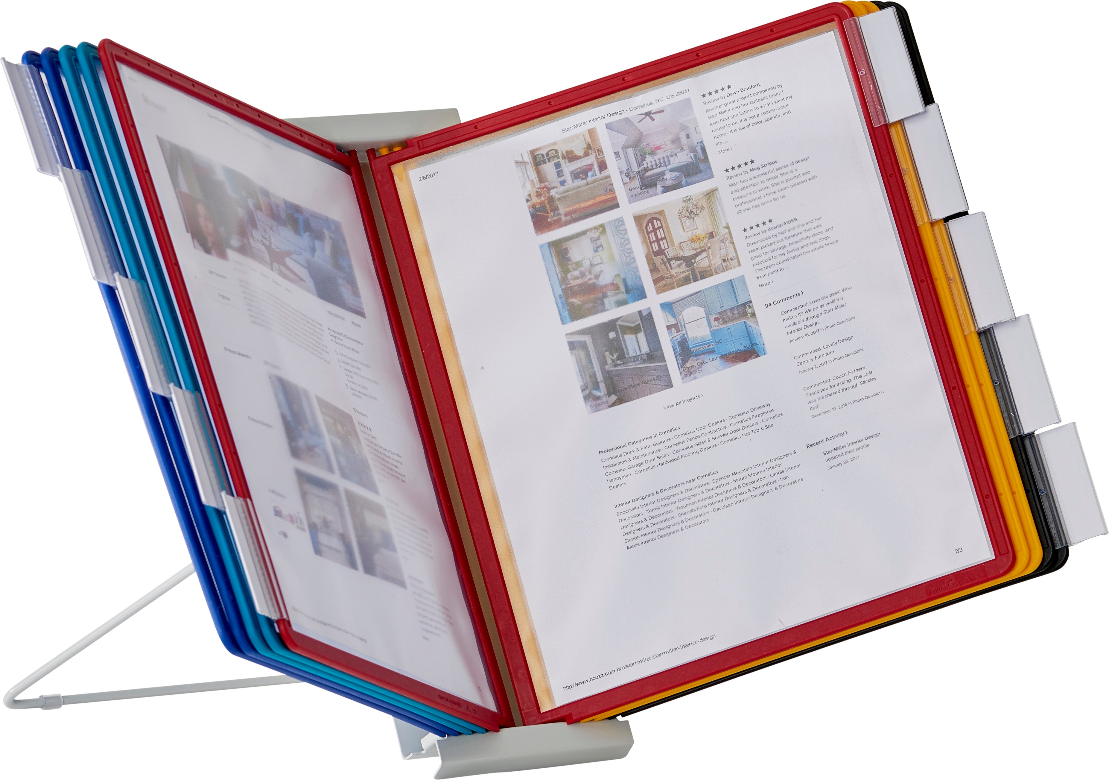 Durable INSTAVIEW 20 Desk Reference System | 10 Panels | Assorted Colors