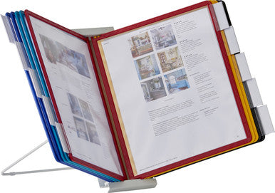 Durable INSTAVIEW 20 Desk Reference System | 10 Panels | Assorted Colors