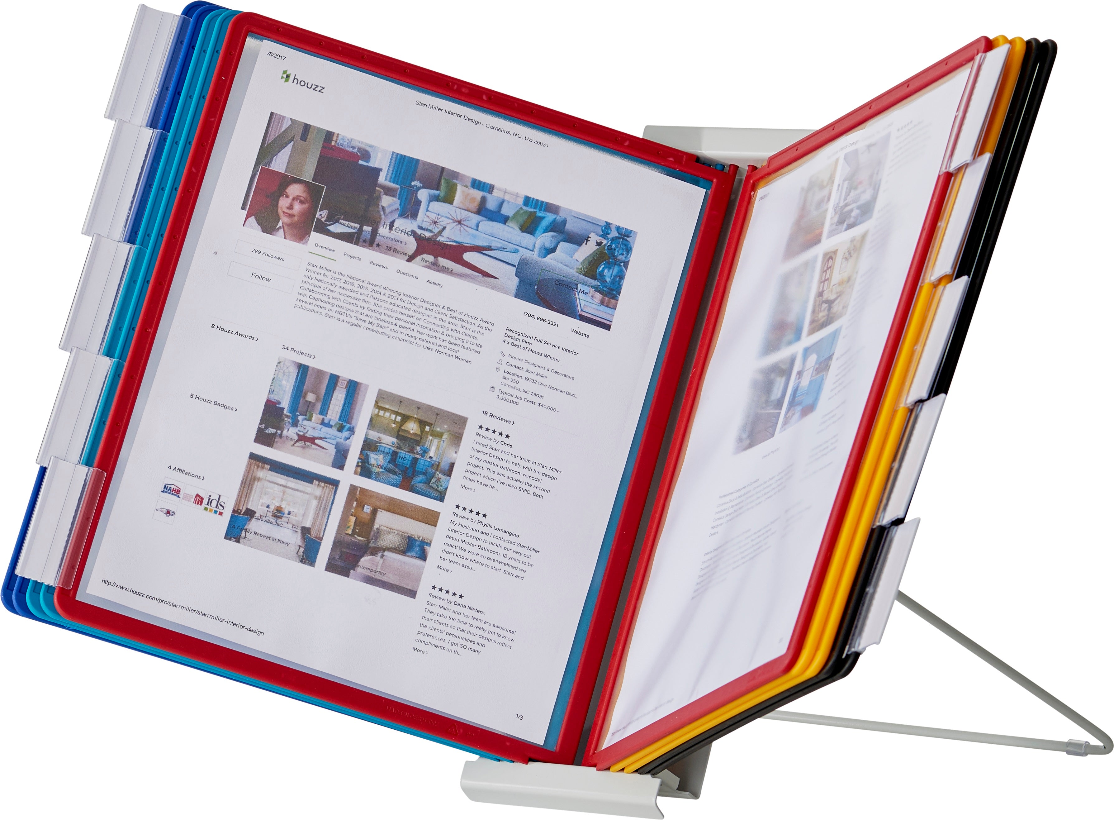 Durable INSTAVIEW 20 Desk Reference System | 10 Panels | Assorted Colors