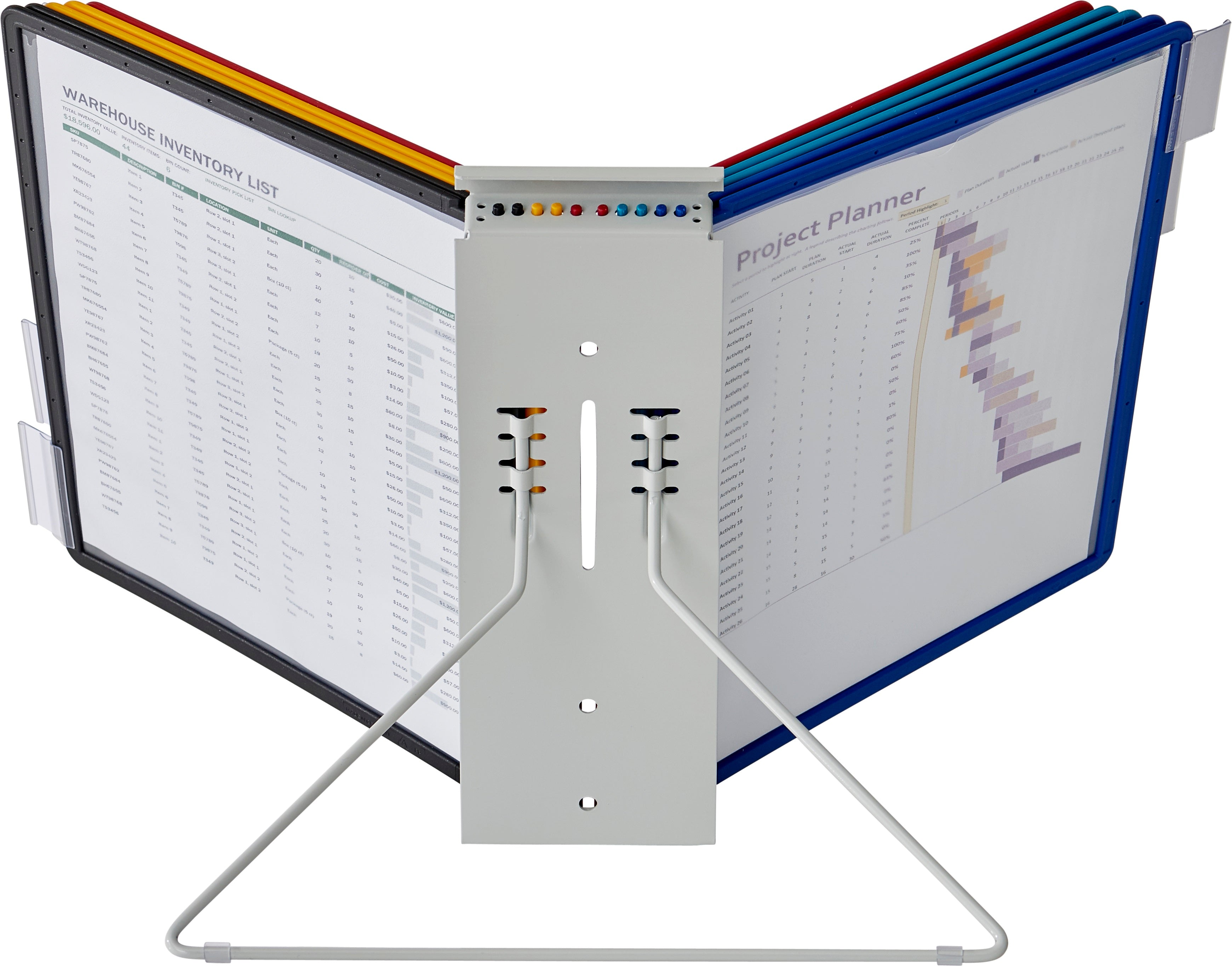 Durable INSTAVIEW 20 Desk Reference System | 10 Panels | Assorted Colors