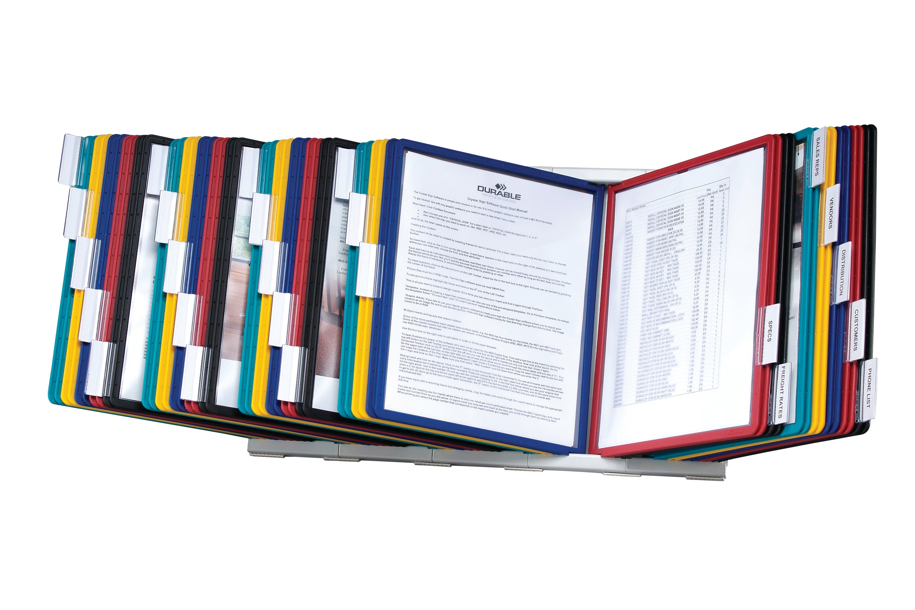 Durable INSTAVIEW 20 Desk Reference System | 10 Panels | Assorted Colors