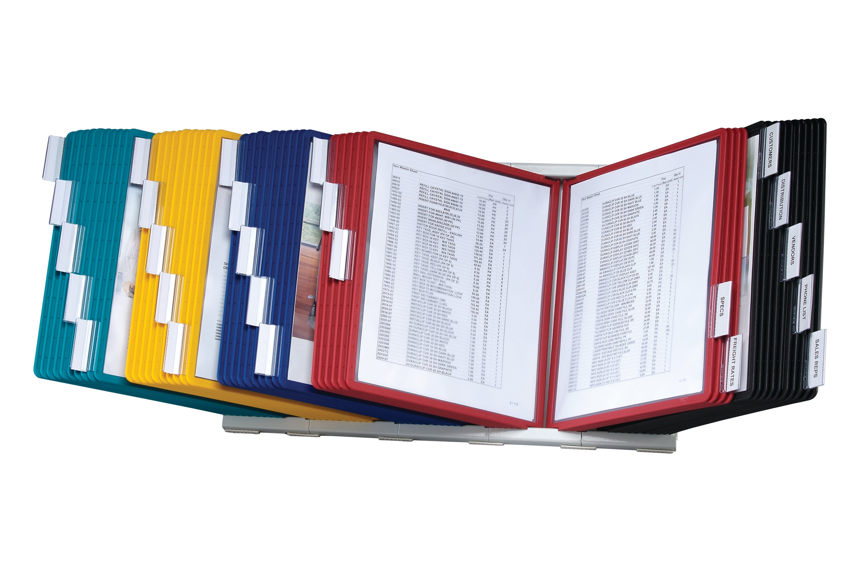 Durable INSTAVIEW 20 Desk Reference System | 10 Panels | Assorted Colors