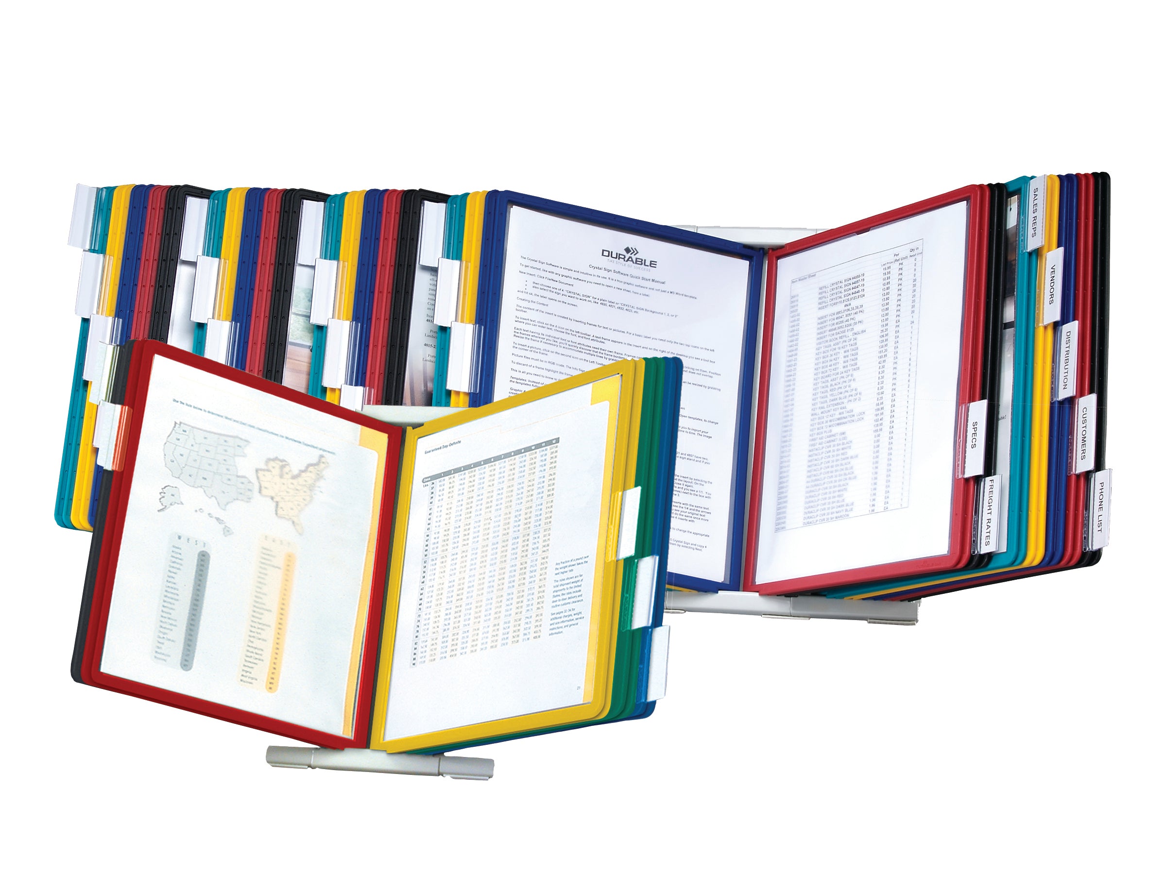 Durable INSTAVIEW 20 Desk Reference System | 10 Panels | Assorted Colors