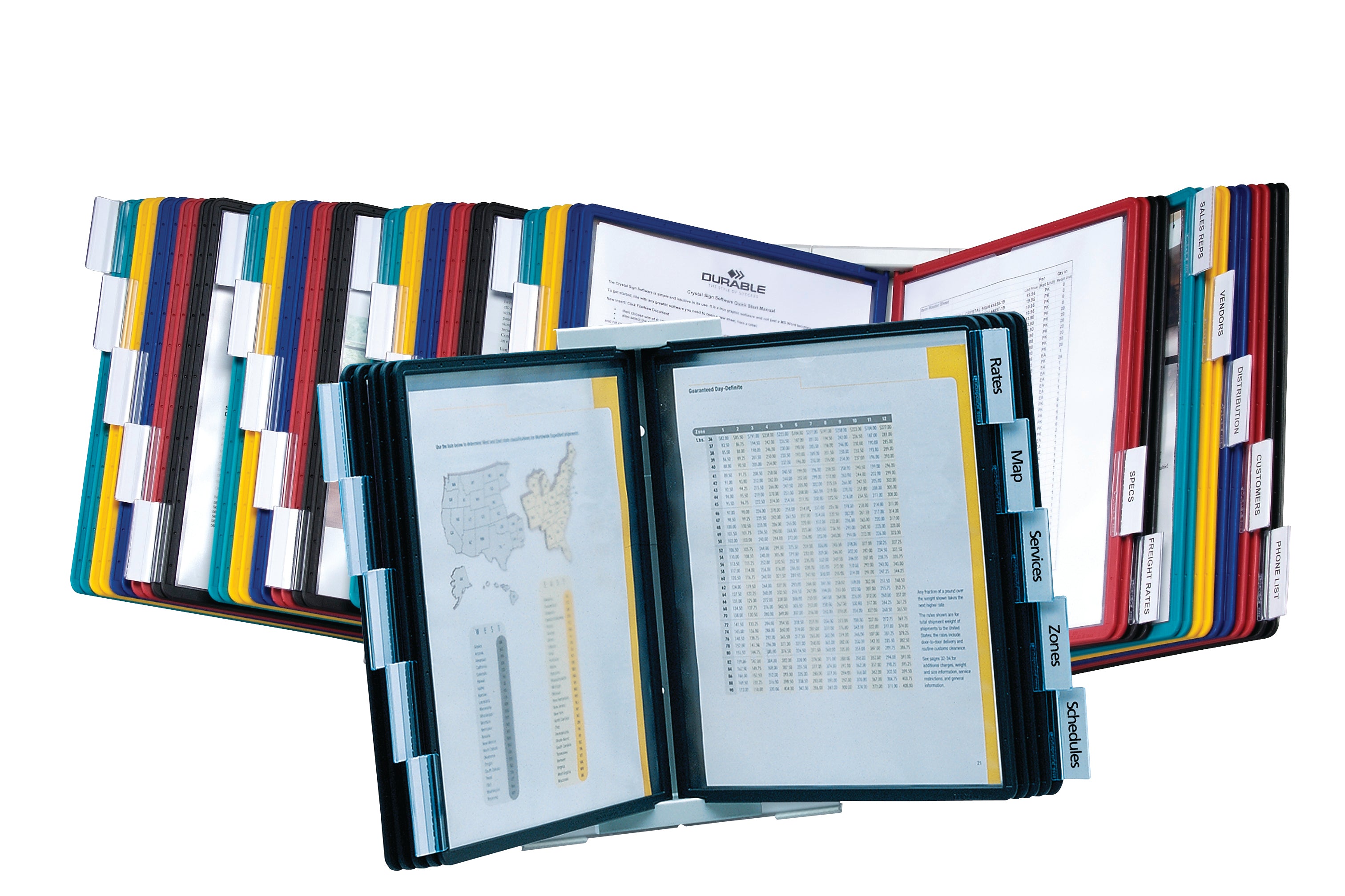 Durable INSTAVIEW 20 Desk Reference System | 10 Panels | Assorted Colors