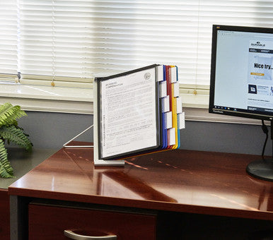 Durable INSTAVIEW 20 Desk Reference System | 10 Panels | Assorted Colors