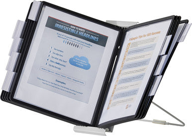 Durable INSTAVIEW Desk Reference System | 10 Panels | Letter Size | Black