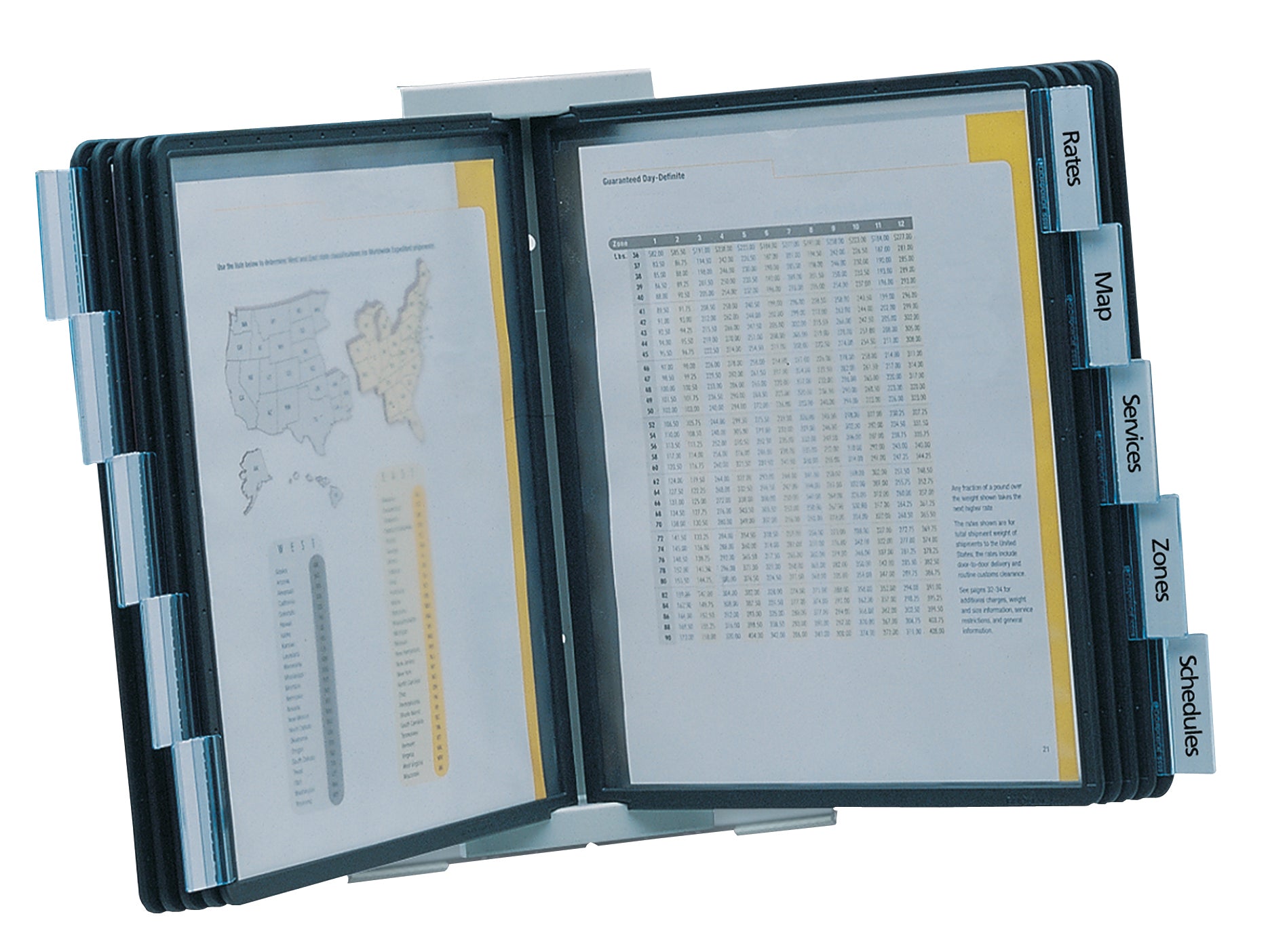 Durable INSTAVIEW Desk Reference System | 10 Panels | Letter Size | Black