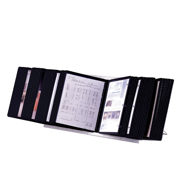 Durable INSTAVIEW Desk Reference System | 10 Panels | Letter Size | Black