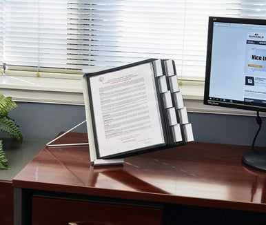 Durable INSTAVIEW Desk Reference System | 10 Panels | Letter Size | Black