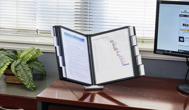 Durable INSTAVIEW Desk Reference System | 10 Panels | Letter Size | Black