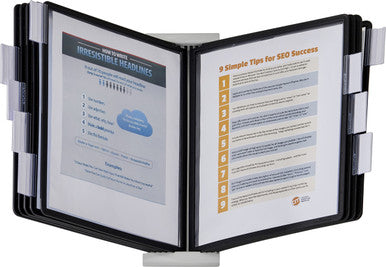Durable INSTAVIEW Desk Reference System | 10 Panels | Letter Size | Black