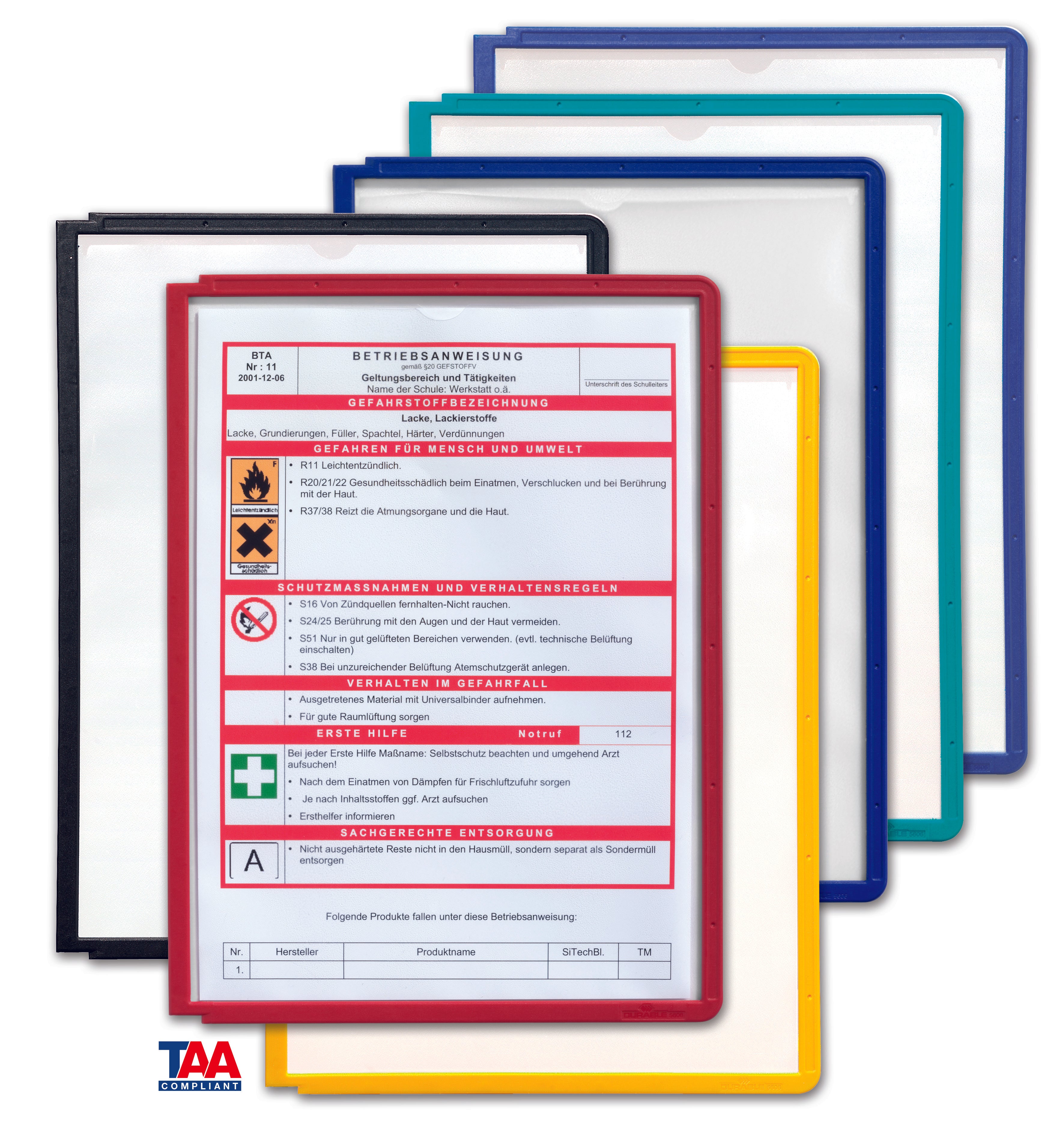 Durable SHERPA/VARIO Replacement Panels | Assorted Colors | 5 Pack