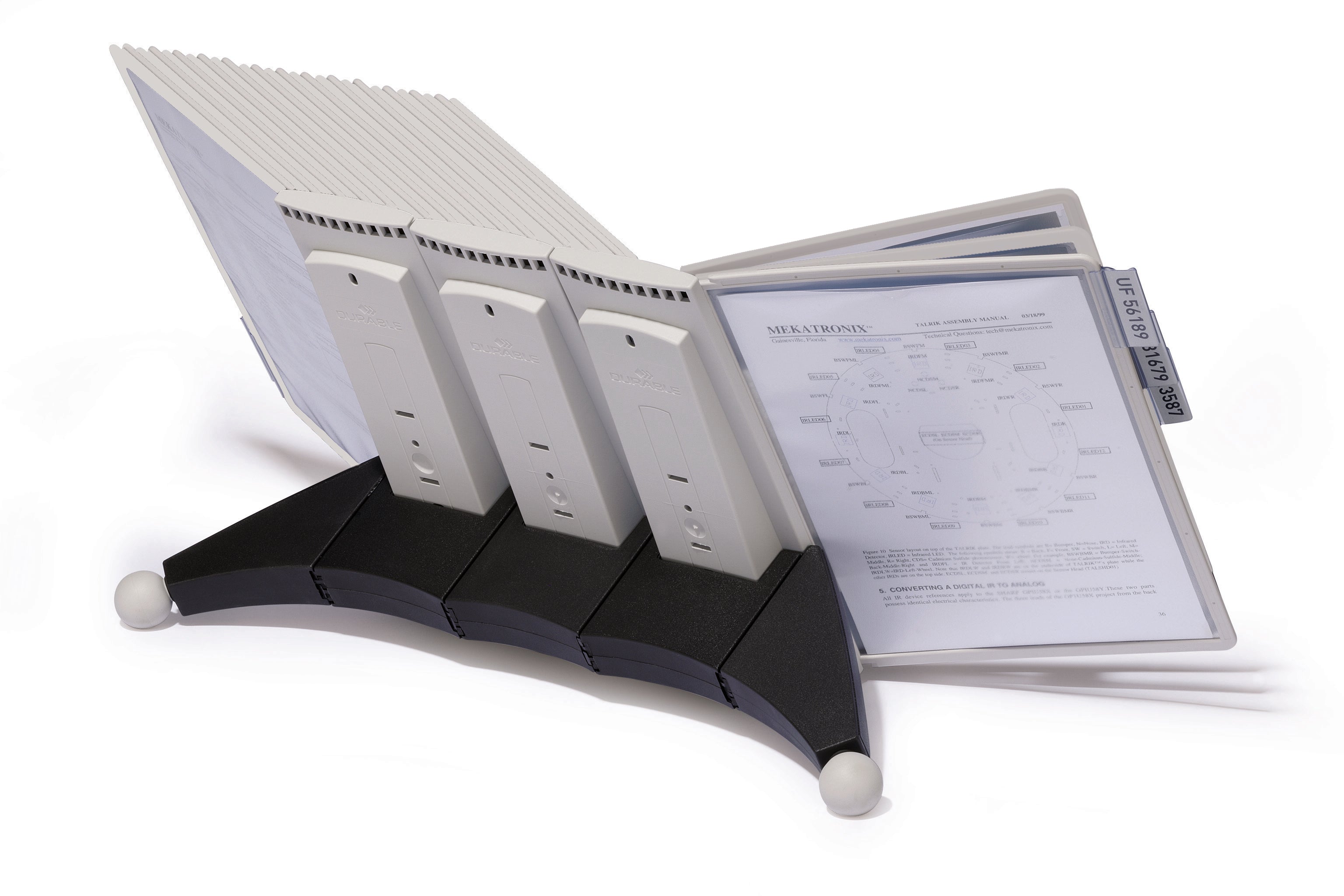 Durable SHERPA Extension Set for Desk Reference System | 10 Panels | Gray