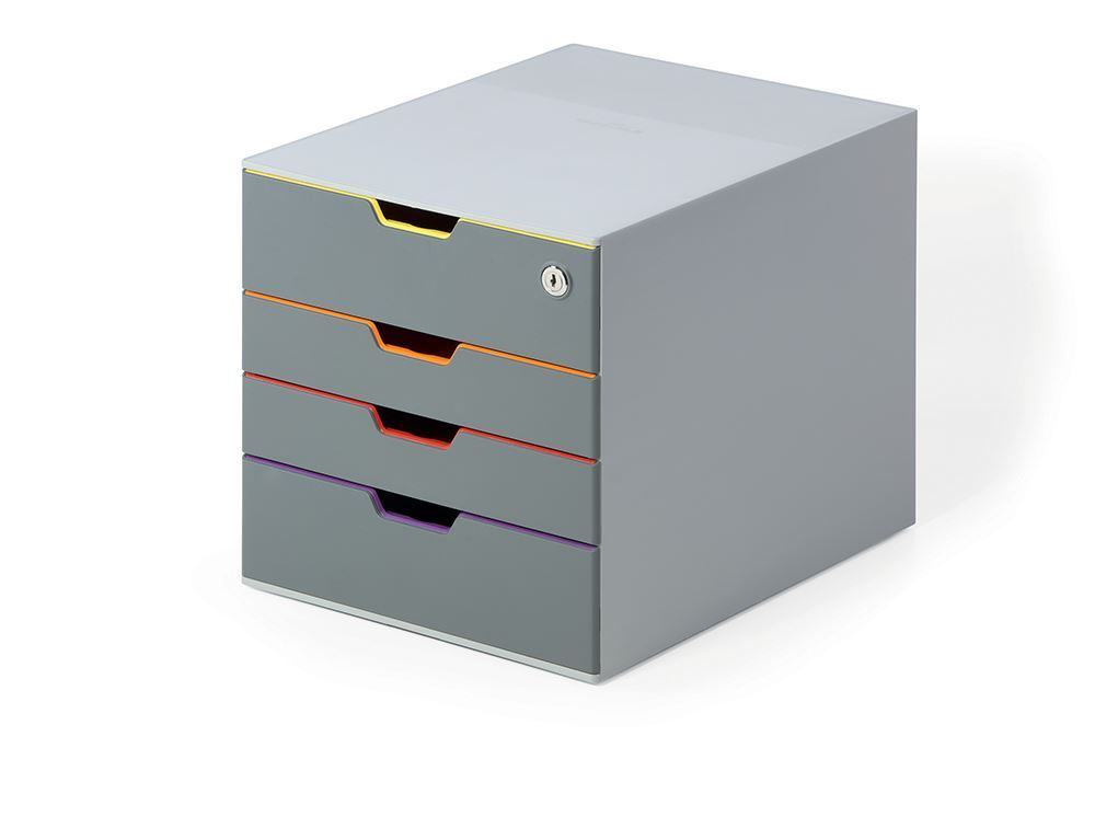 Durable VARICOLOR SAFE 4 Drawer Lockable GDPR Color Coded Desktop Storage | Letter Size