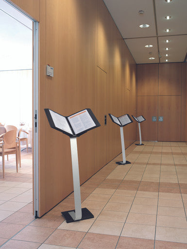 Durable SHERPA Stand Pro | Rotating Floor Stand | 10 Panels | Black