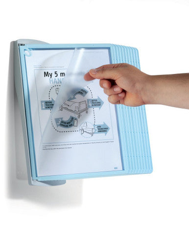 Durable SHERPA Style Antimicrobial Wall Reference System | 10 Panels | Light Blue