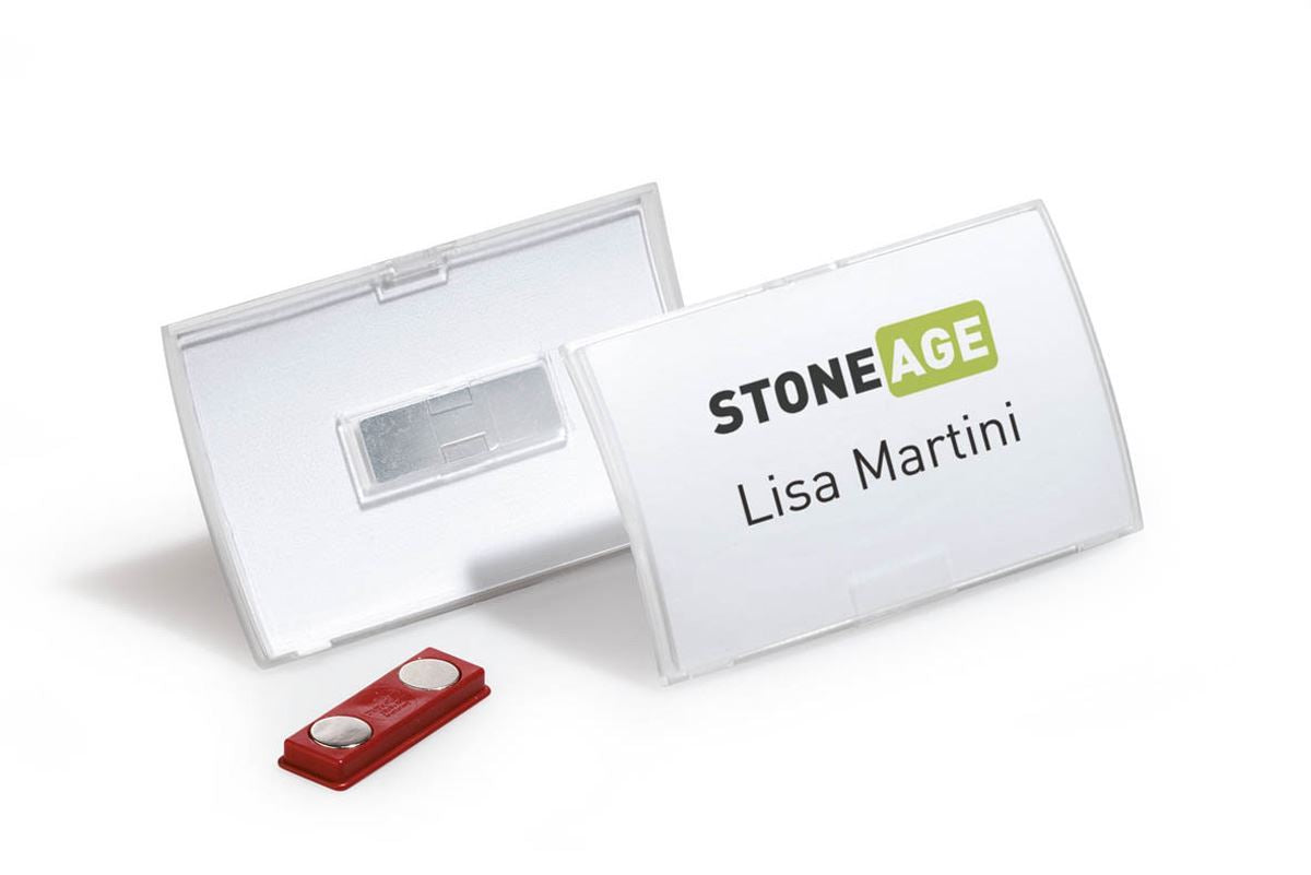 Durable CLICK FOLD Magnet Name Tag Badge Holders & Inserts | 10 Pack | 2.25" x 3.5" Inches