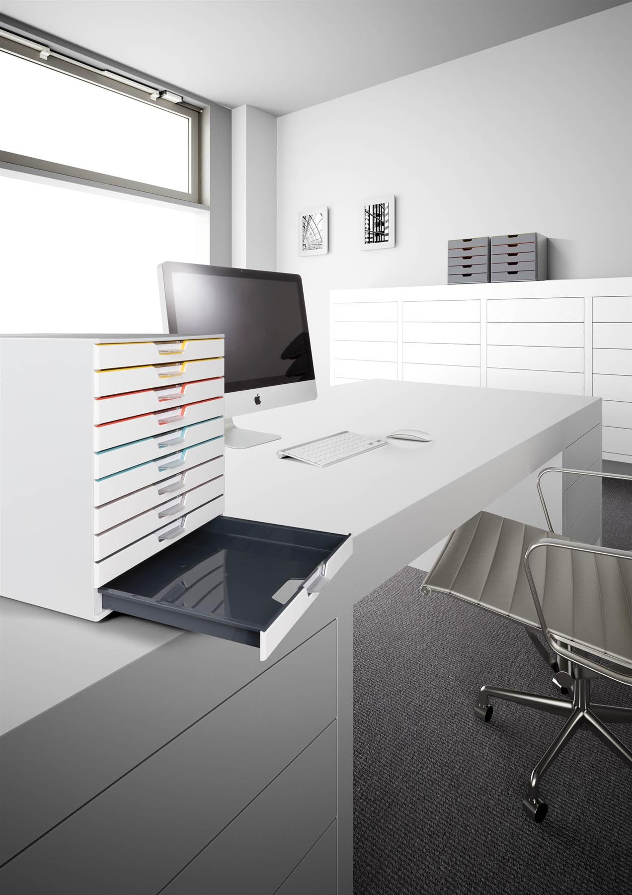 Durable VARICOLOR MIX Desktop Organizer 10 Drawer Color Coded Storage | Letter Size