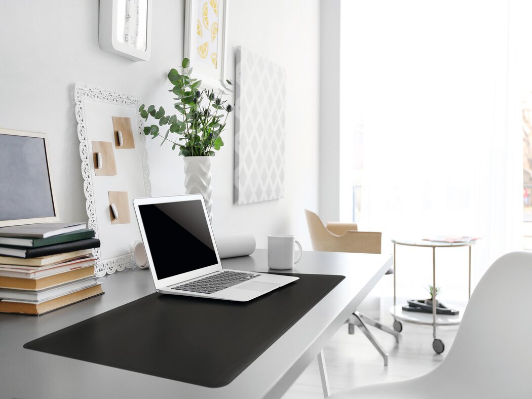 Durable Smooth Non-Slip Desk Mat Laptop PC Keyboard Mouse Pad | 26" x 20" Inches | Black | Pack of 5