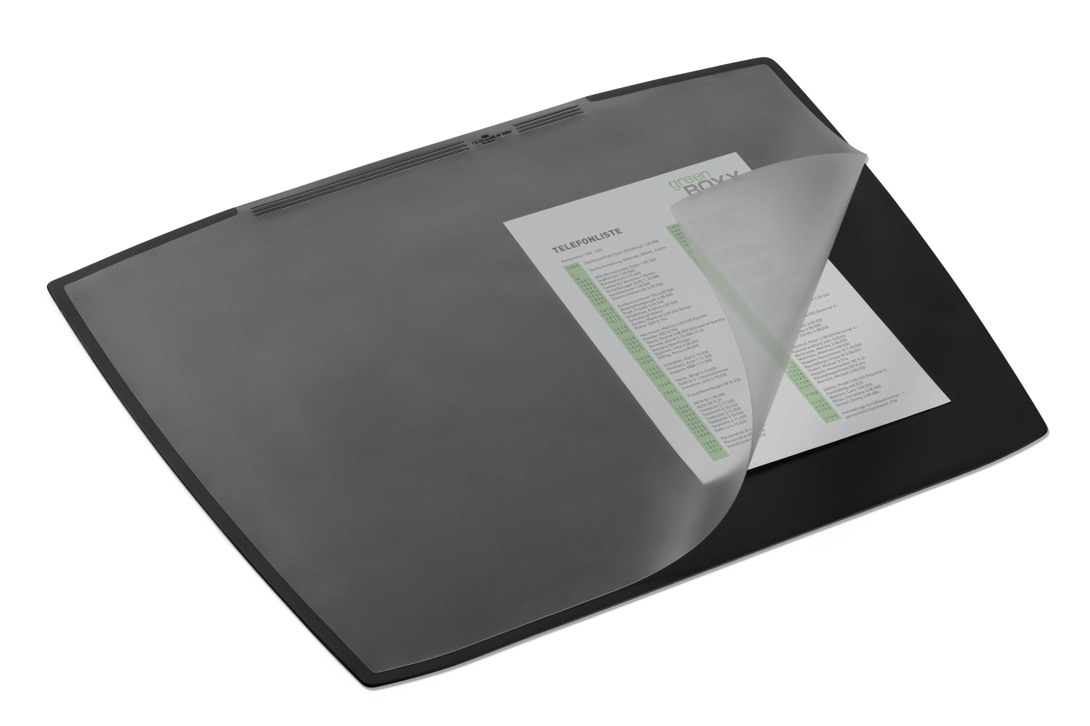Durable Desk Pad with Transparent Overlay | 25" x 20" | Black | 5 Pack