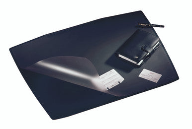Durable Desk Pad with Transparent Overlay | 25.5" x 20.5"| Black | 5 Pack