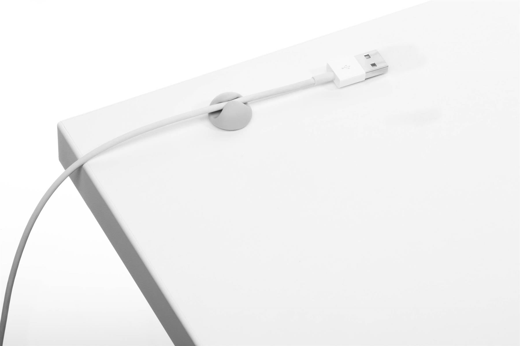 Durable CAVOLINE Cable Management Desk Tidy Clips | 6 Pack | Gray