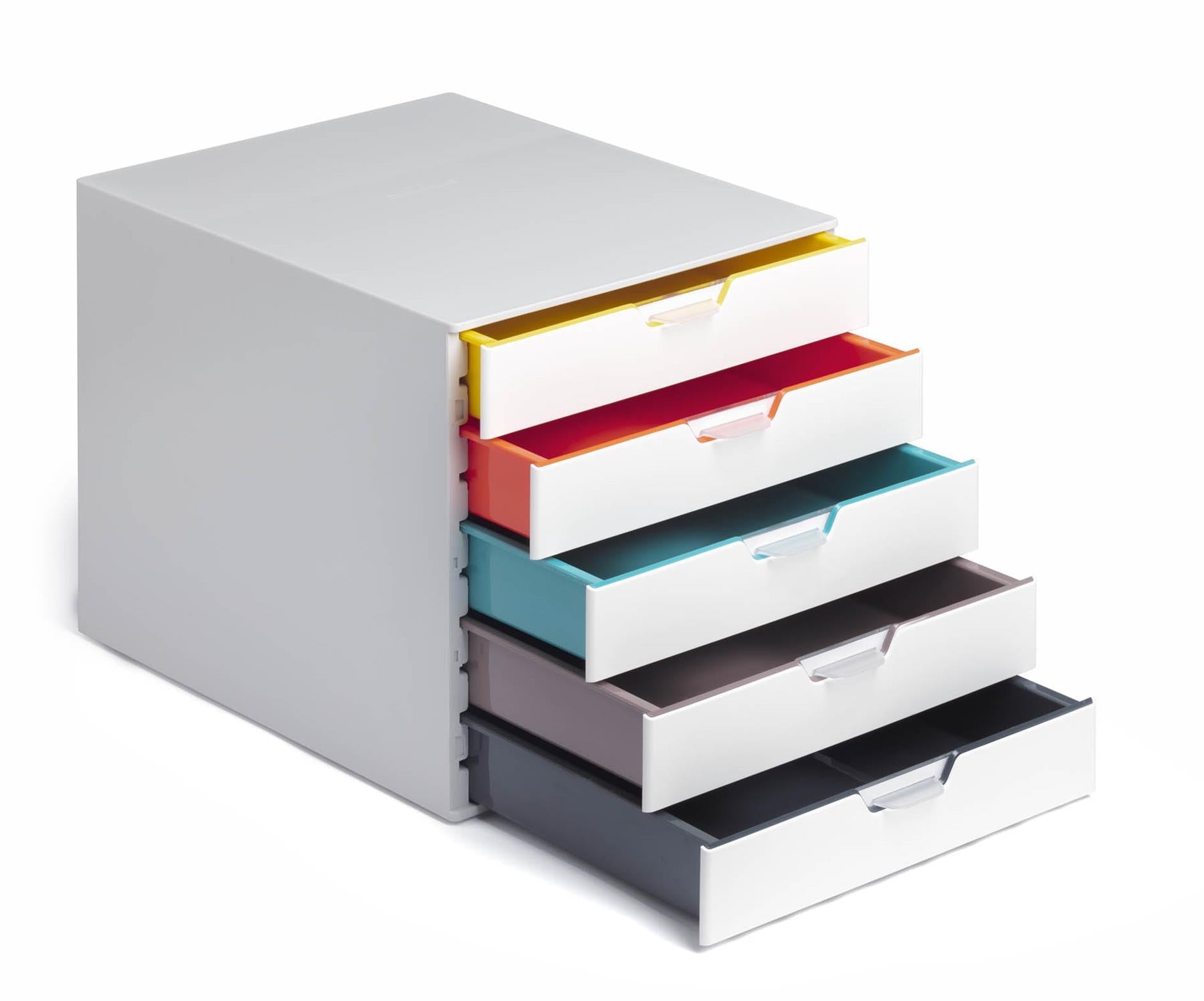 Durable VARICOLOR MIX Desktop Organizer 5 Drawer Color Coded Storage | Letter Size