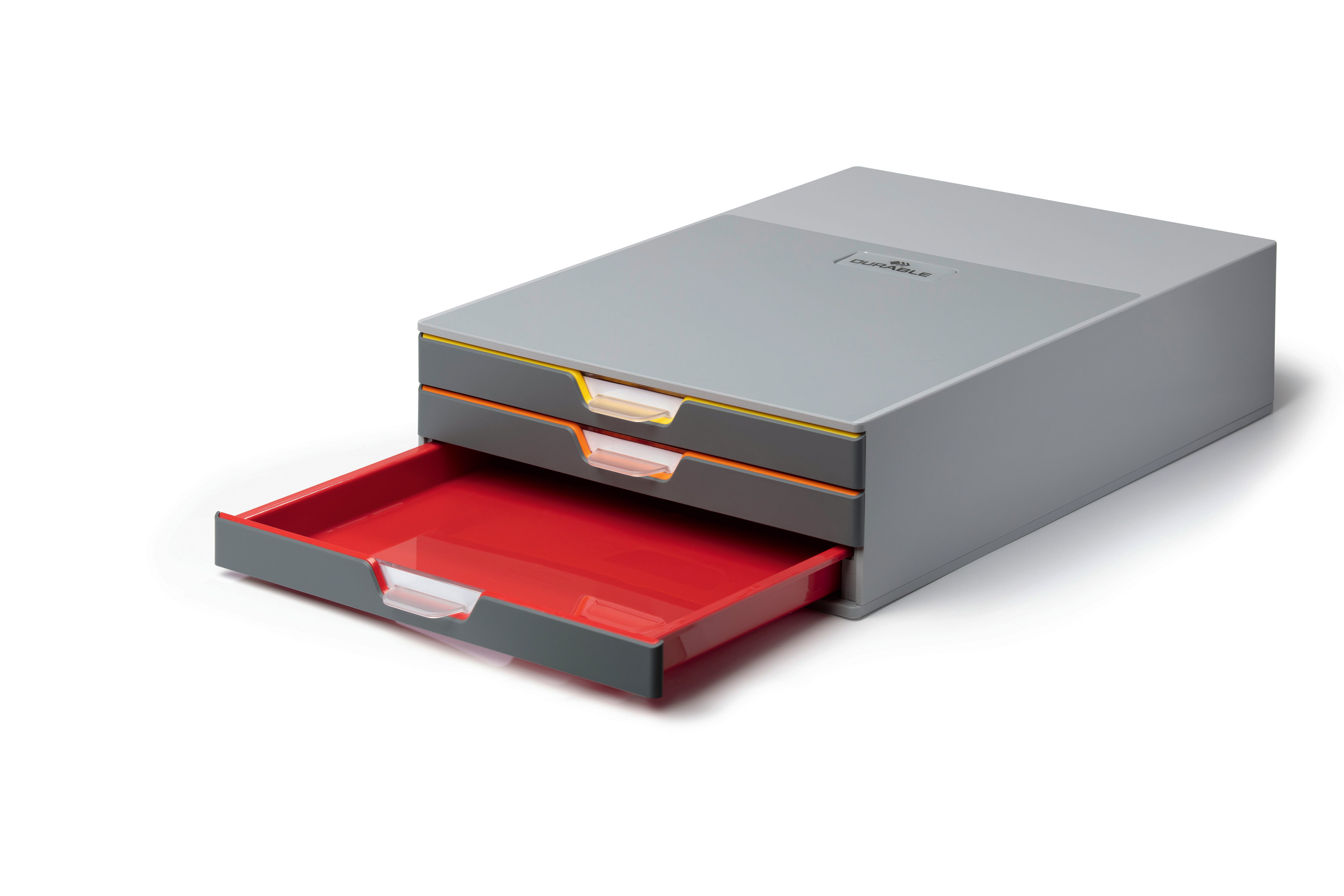 Durable VARICOLOR Desktop Organizer 3 Drawer Color Coded Modular Storage | Letter Size